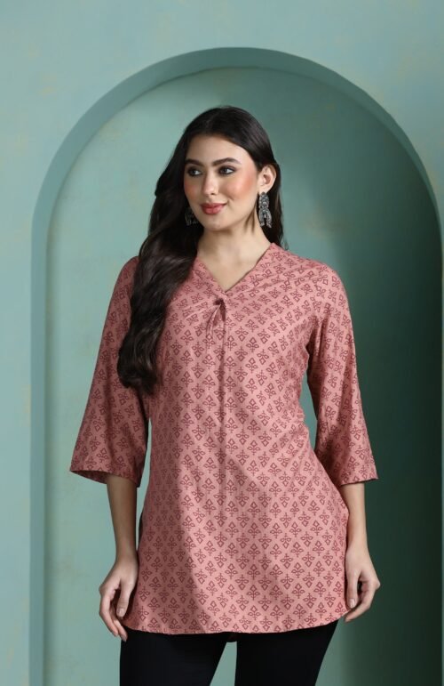 Women Liva Pink Printed Tunic